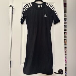adidas Originals Black 3-Stripe Dress — BLK —Size : M